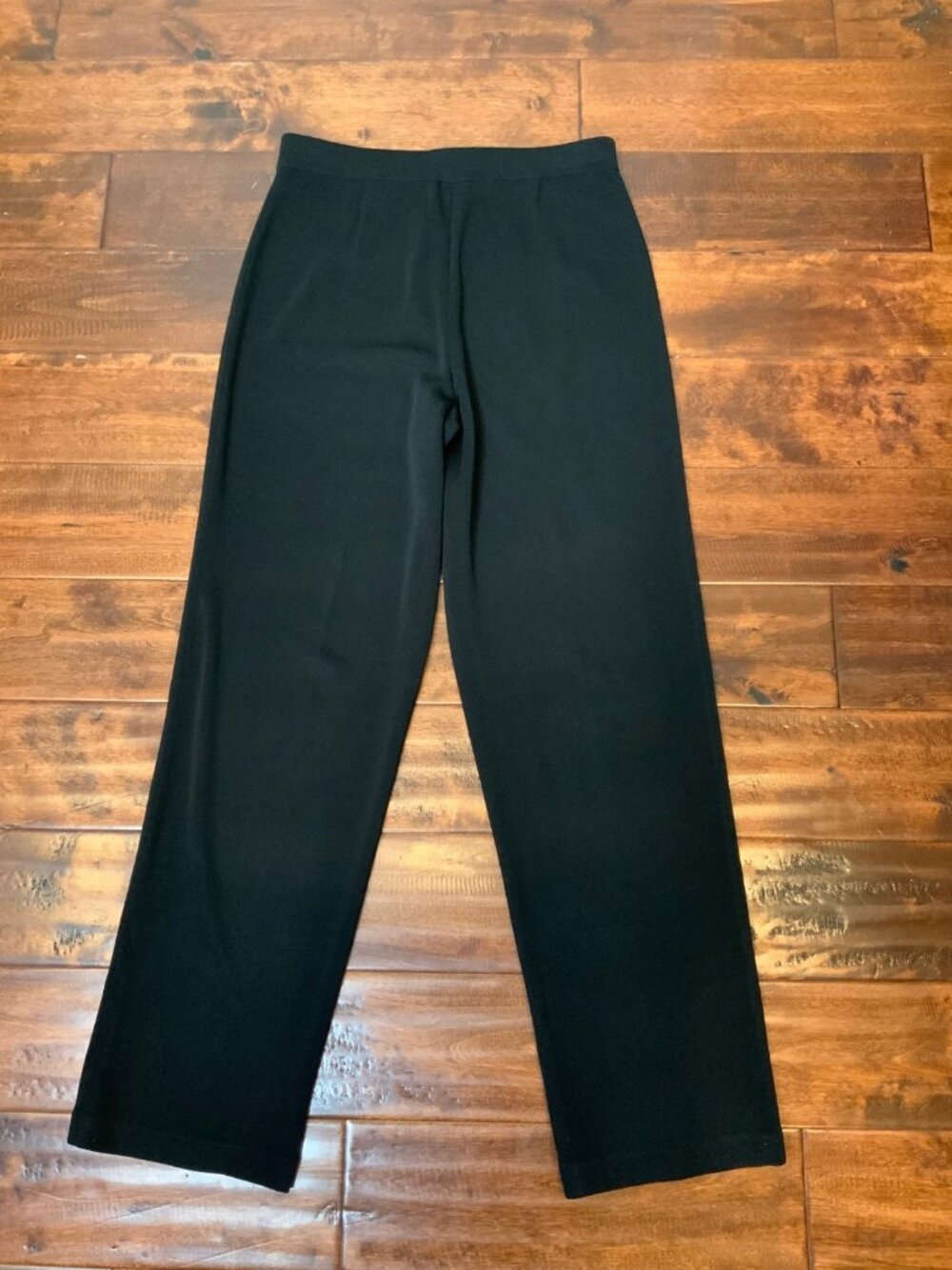 Exclusively Misook Black Knit Straight Leg Pants, Size M